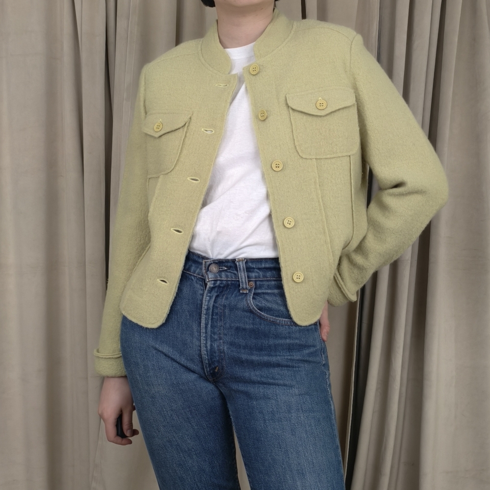 Mythology Light Pastel Green Wool Jacket - Picture 1 of 8